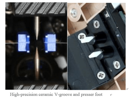 High-precision ceramic V-groove and presser foot