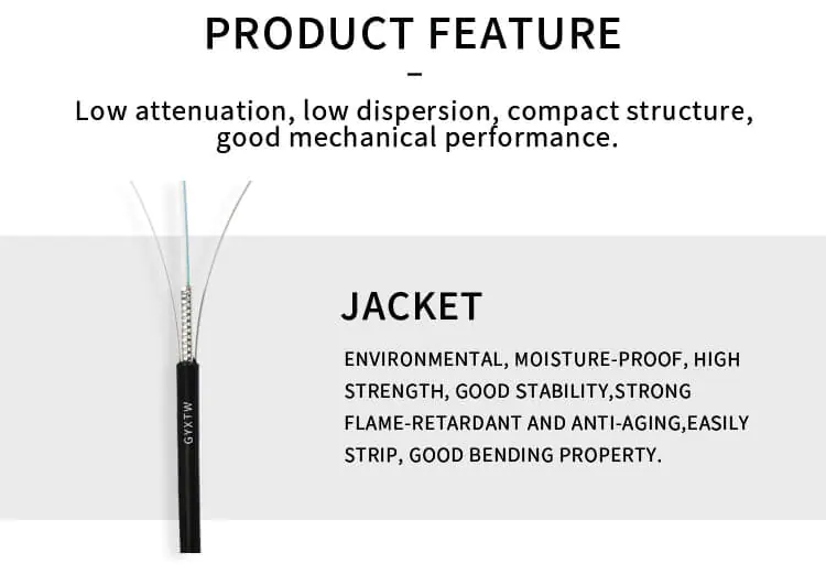 GYXTW x 01 2 Aerial 2 4 6 8 12 24 Core Fibre Optic Cable Single Mode G652D Armoured Fiber Optic Cable Outdoor GYXTW