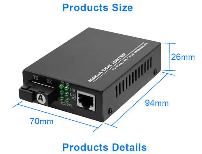 Sc Rj45 Fast Delivery Media Converter 10/100M Fiber Optic Media Converter RJ45 ...