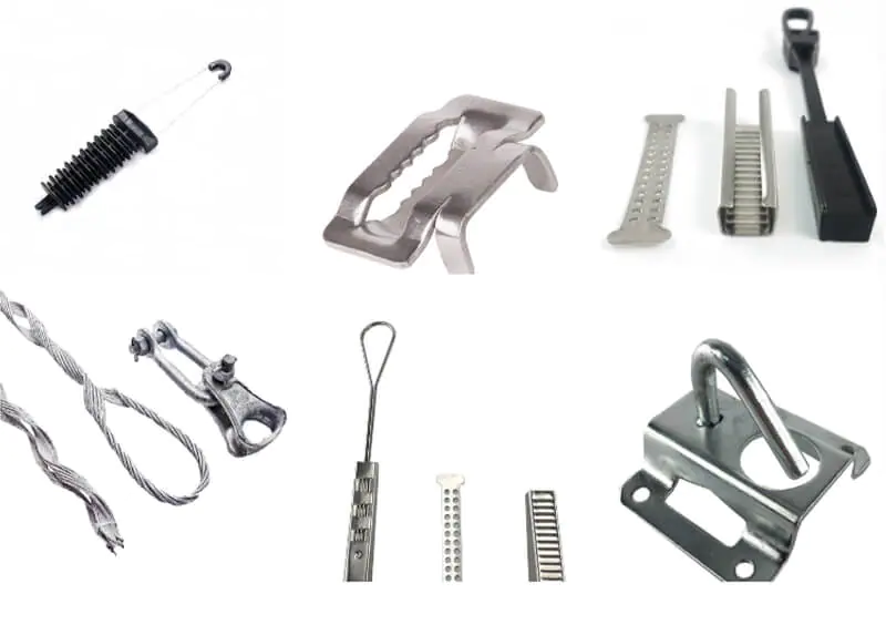 Wire clip Metal fiber optic drop cable clamp for FTTH 2-6mm