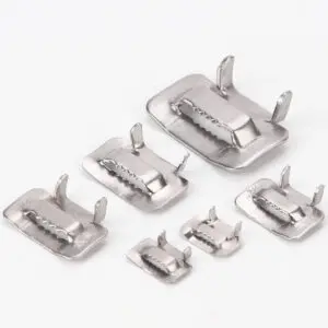 Fiber optic stainless steel strapping banding buckles cable clamp