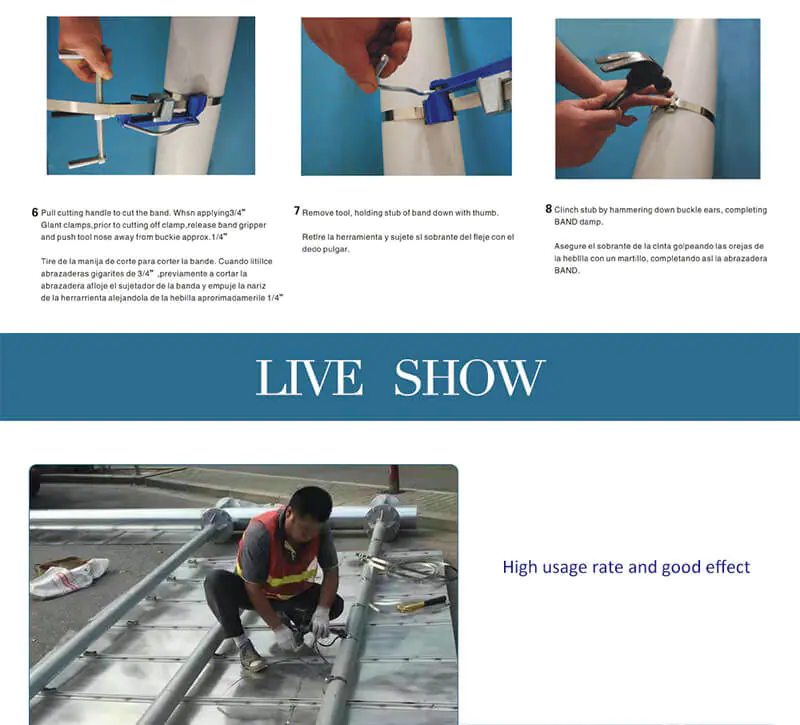 cable clamp Fiber optic stainless steel strapping banding buckles cable clamp