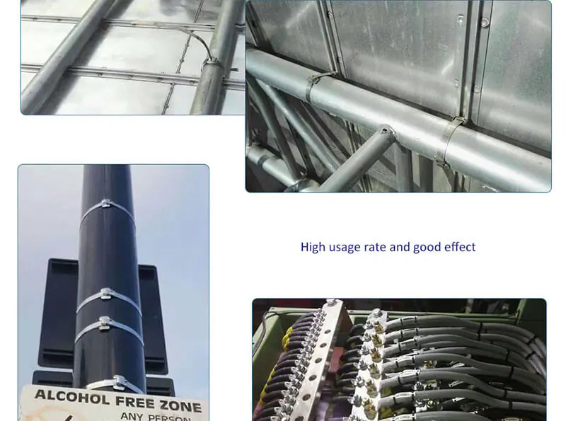 cable clamp Fiber optic stainless steel strapping banding buckles cable clamp