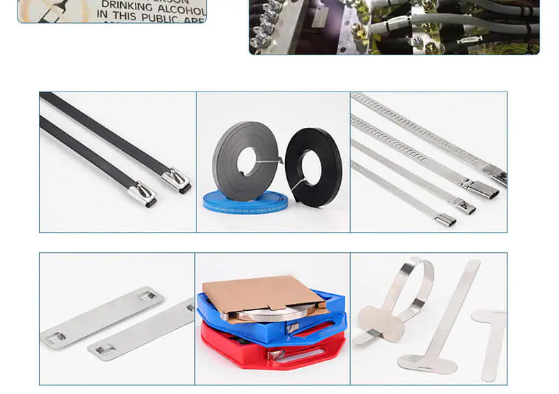 cable clamp Fiber optic stainless steel strapping banding buckles cable clamp