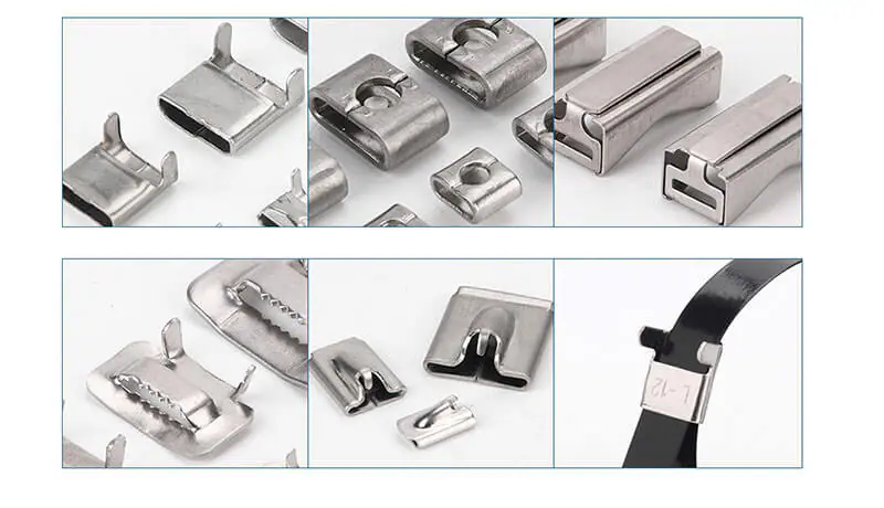cable clamp Fiber optic stainless steel strapping banding buckles cable clamp