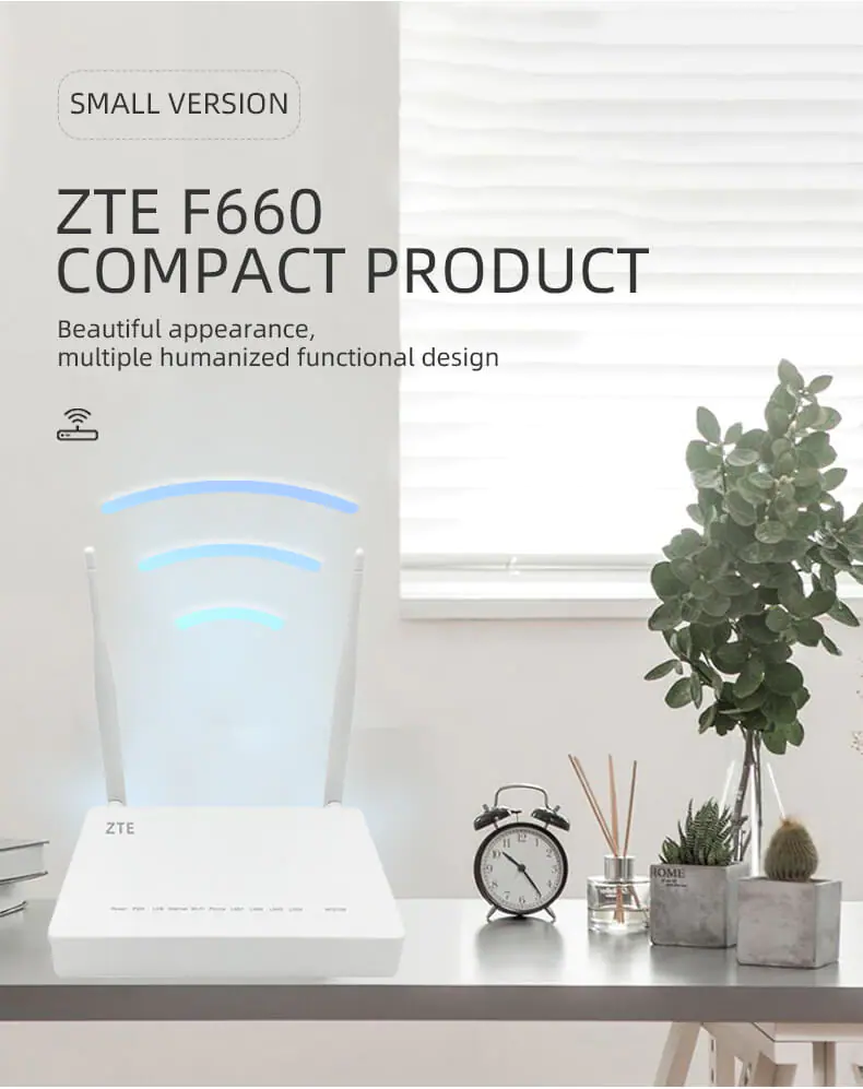 v8 x 1 New original ZTE F660 V8 GPON XPON ONU ONT 1GE+3FE +1Pots+1USDB+Wifi 2.4G antanna gain 5db