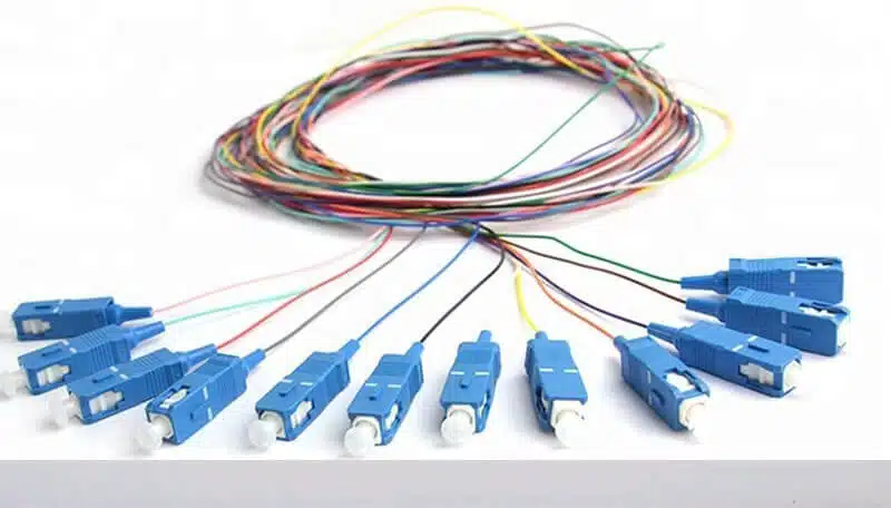 12 core 01 12 core colorful Fiber Optic SC FC ST LC Breakout Pigtail wtih 0.9 mm fiber cable
