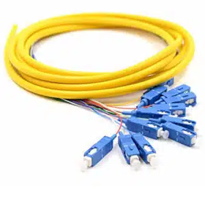 12 core colorful Fiber Optic SC FC ST LC Breakout Pigtail wtih 0.9 mm fiber cable