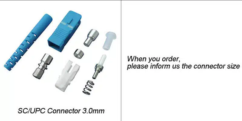 FC 04 FTTH SC/APC UPC SX SM Fiber Optic Connector with 0.9/2.0/3.0mm Boot