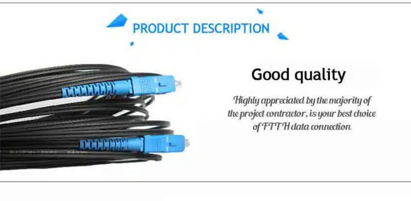 FTTH fibra drop Indoor Outdoor Fiber Optic Drop Cable G657A SC UPC Drop ...
