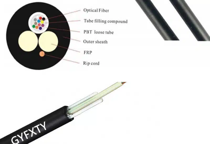 GYFXTY 03 2 4 6 8 12 Core FRP Strength Member Loose Tube ASU GYFXTY Outdoor Fiber Optic Cable