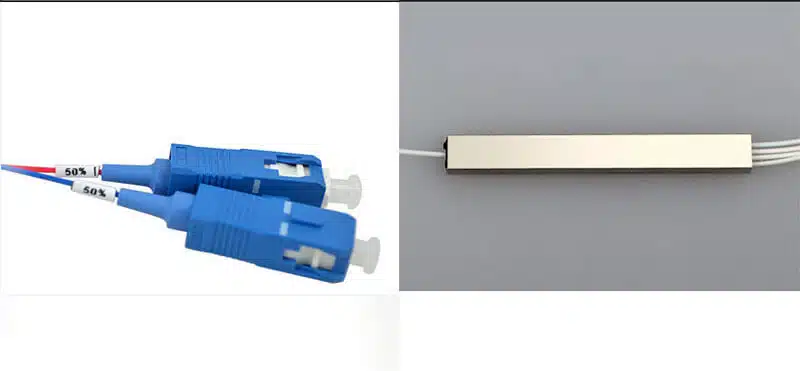 PLC 02 1 1x2 fiber optic plc splitter steel tube cable SC/APC connector