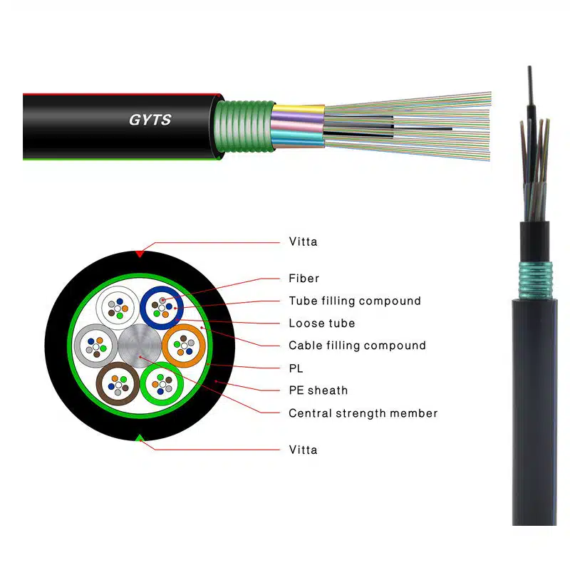 Outdoor GYTS fiber cable optic 2-288 cores Aerial and Duct optic fibre cable 3 Outdoor GYTS fiber cable optic 2-288 cores Aerial and Duct optic fibre cable Outdoor GYTS fiber cable optic 2-288 cores Aerial and Duct optic fibre cable - Image 3