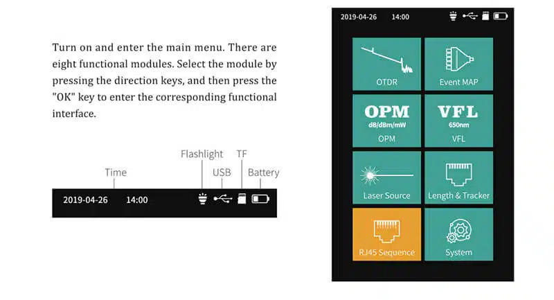 otdr 09 FTTH SM MM Test Machine Mini Handheld smart otdr with high quality