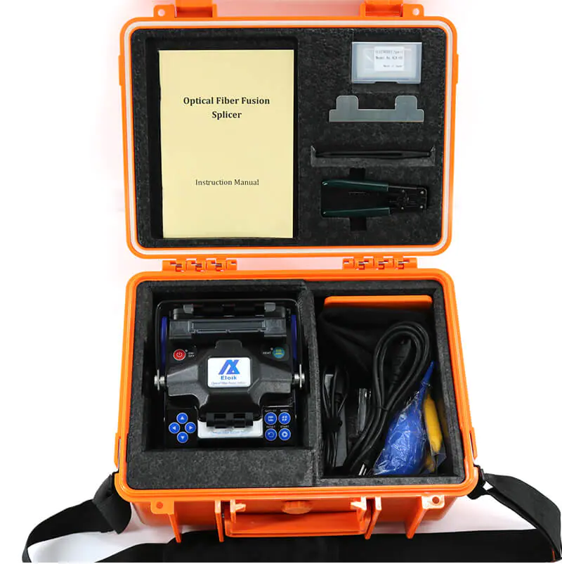 ALK 88A 01 Eloik ALK-88A Portable 4.3' LCD Fiber Optic Splicing Machine 7s Fast Splice Fusion Splicer