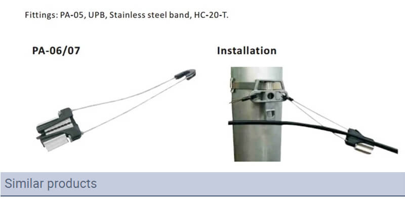 Clamp UPB Cable Fitting Accessories Pole Hook Fix Clamp UPB Aluminium Universal pole Bracket for fiber optic cable