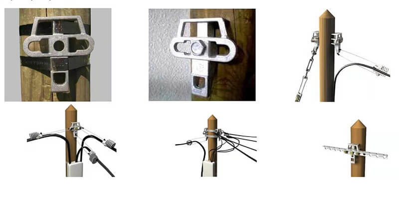Clamp UPB 2 1 Cable Fitting Accessories Pole Hook Fix Clamp UPB Aluminium Universal pole Bracket for fiber optic cable