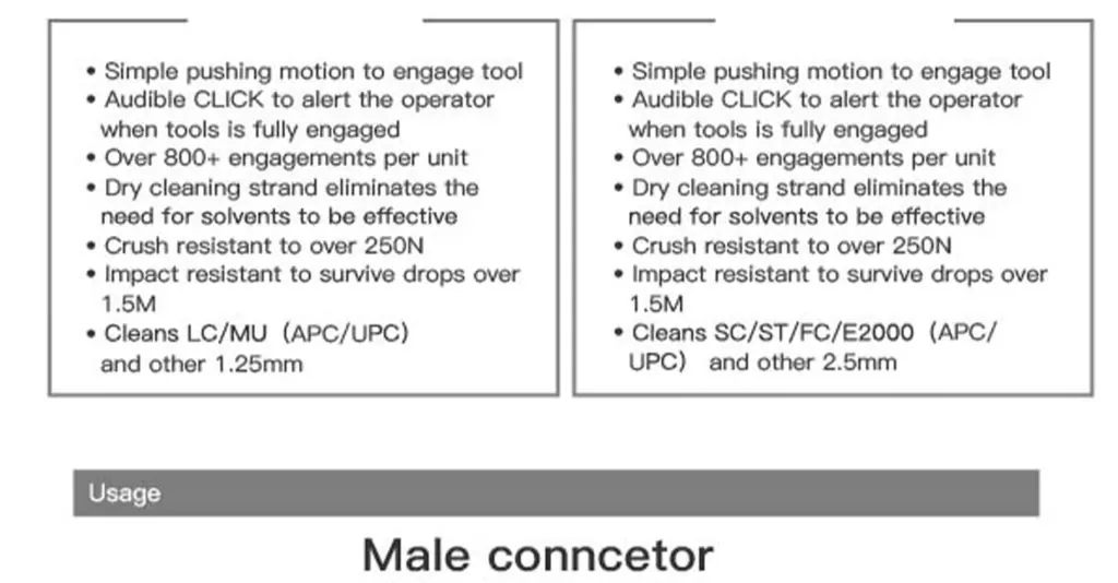 Cleaning Pen nu 1 03 FTTH 2.5mm SC/ST/FC or 1.25 LC/MU Fiber Optic Cleaning Pen