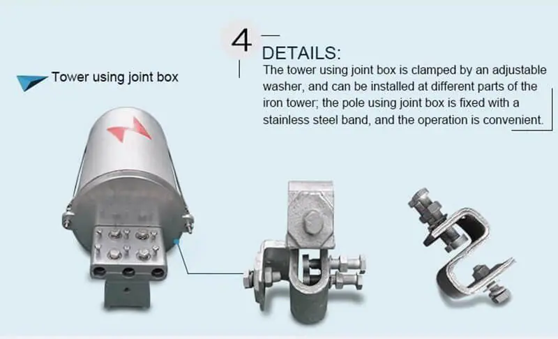 OPGW Dome Type OPGW&ADSS Fiber Optic Joint Box Aerial Metal Junction box