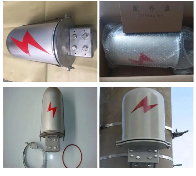 OPGW Dome Type OPGW&ADSS Fiber Optic Joint Box Aerial Metal Junction box