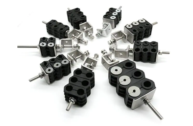 RF 1 2 02 Stainless steel double hole fiber cable clamp hangers RF 1/2" feeder clamp