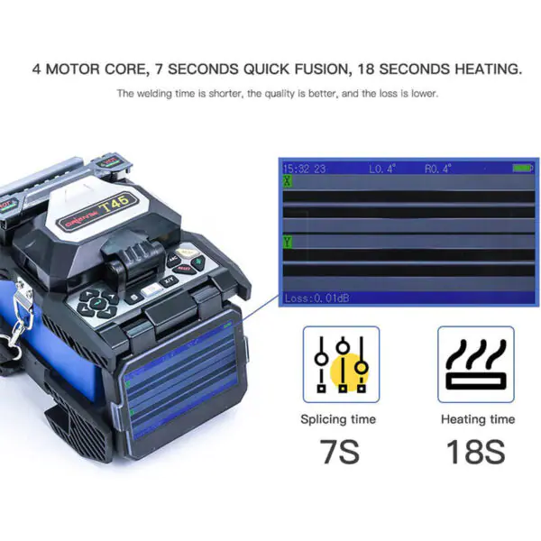 FTTH Cable Tester Fiber Welder Fiber Optic Fusion Splicer with 7s Splicing time