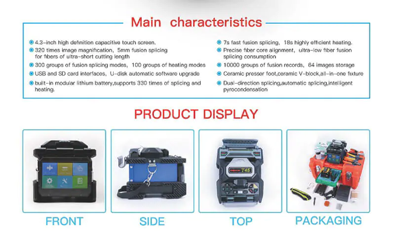 t45 02 FTTH 7s splicing time orientek T45 optc fiber fusion splicer
