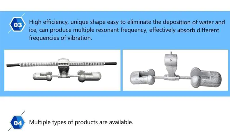 Down lead clamp 05 High Quality Suspension Clamp Spiral Available 4D-20 27mm Dia.4D Vibration Damper with Good Controlling Swing