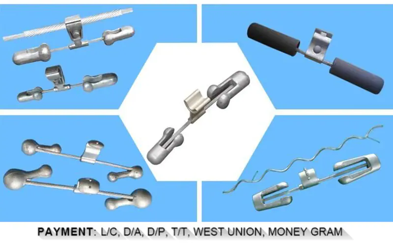 Down lead clamp 06 High Quality Suspension Clamp Spiral Available 4D-20 27mm Dia.4D Vibration Damper with Good Controlling Swing