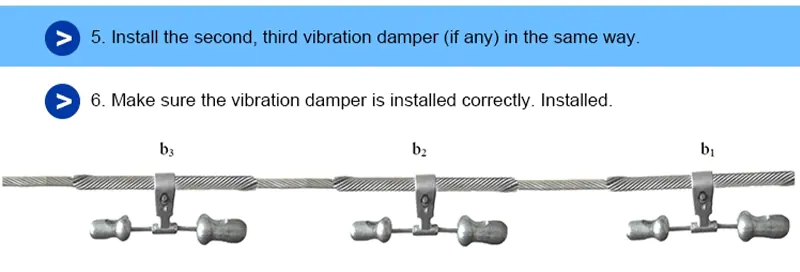 Down lead clamp 12 High Quality Suspension Clamp Spiral Available 4D-20 27mm Dia.4D Vibration Damper with Good Controlling Swing