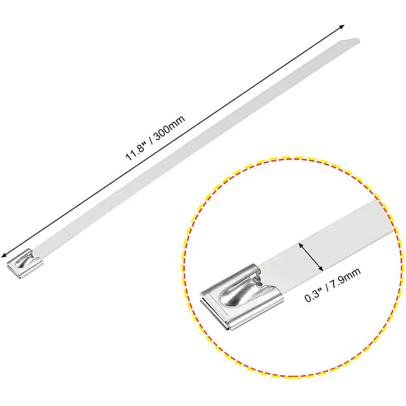 Stainless Cable Steel Ties, 11.8inch Metal Cable Zip Ties, Duty Self-Locking Strap Ties, Multi-Purpose Metal 2 Stainless Cable Steel Ties, 11.8inch Metal Cable Zip Ties, Duty Self-Locking Strap Ties, Multi-Purpose Metal Stainless Cable Steel Ties, 11.8inch Metal Cable Zip Ties, Duty Self-Locking Strap Ties, Multi-Purpose Metal - Image 2