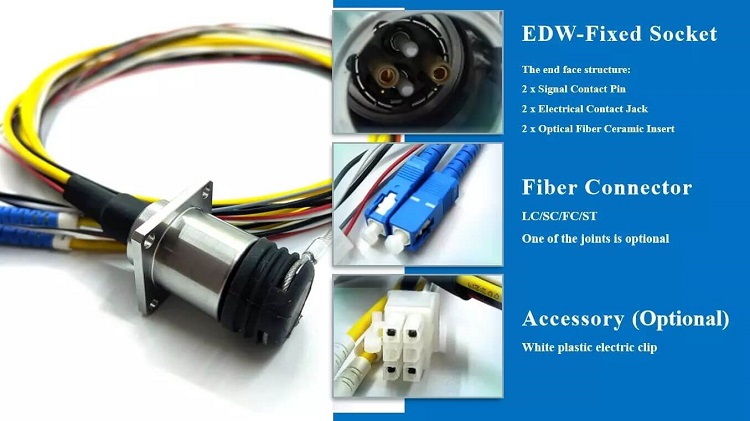 3k 4 FMW plug with PUW socket,FXW Socket or EDW socket 3K 93c HDTV Broadcasting and Camera Hybrid Cable connector Assemblies