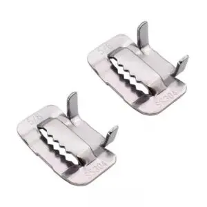 Heavy Duty 1/2" 3/4" 201 304 Stainless steel Teeth Buckle Ear Lokt Buckles Pipe Clamp Wing Seal
