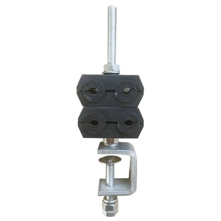 Stainless steel double hole fiber cable clamp hangers RF 1/2" feeder clamp 2 Stainless steel double hole fiber cable clamp hangers RF 1/2" feeder clamp Stainless steel double hole fiber cable clamp hangers RF 1/2" feeder clamp - Image 2
