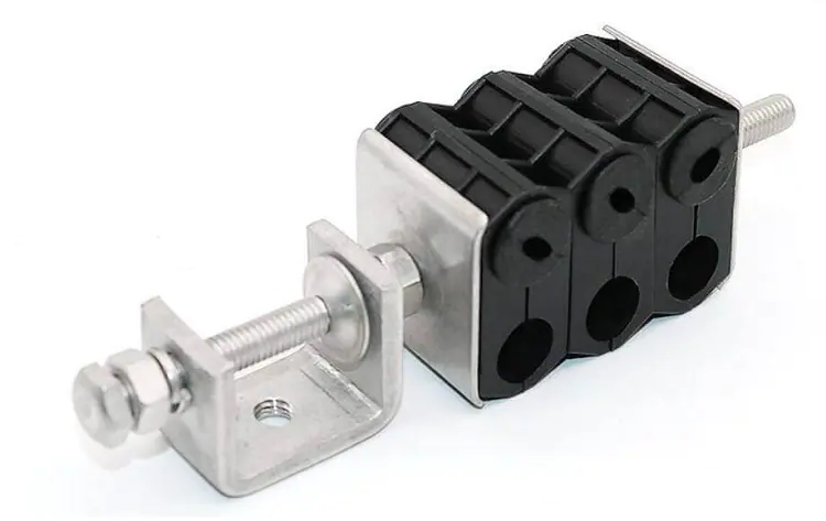 Stainless steel double hole fiber cable clamp hangers RF 1/2" feeder clamp 3 Stainless steel double hole fiber cable clamp hangers RF 1/2" feeder clamp Stainless steel double hole fiber cable clamp hangers RF 1/2" feeder clamp - Image 3