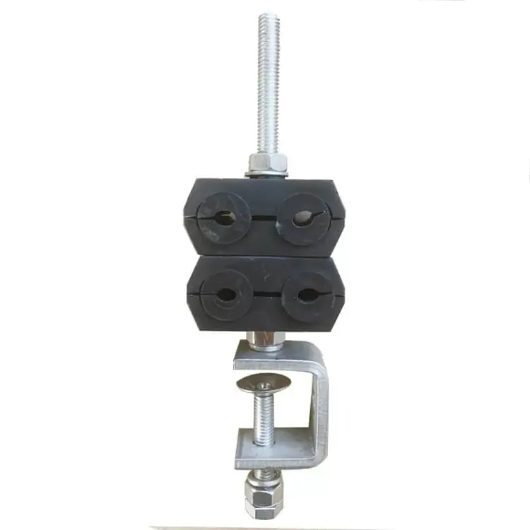 Stainless steel double hole fiber cable clamp hangers RF 1/2" feeder clamp 8 Stainless steel double hole fiber cable clamp hangers RF 1/2" feeder clamp 详情 02 1 Stainless steel double hole fiber cable clamp hangers RF 1/2" feeder clamp