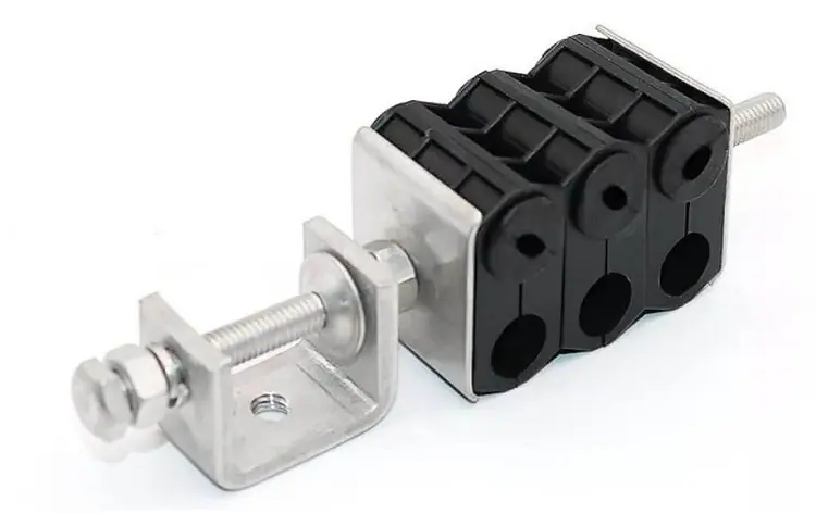 Stainless steel double hole fiber cable clamp hangers RF 1/2" feeder clamp 10 Stainless steel double hole fiber cable clamp hangers RF 1/2" feeder clamp 详情 04 1 Stainless steel double hole fiber cable clamp hangers RF 1/2" feeder clamp