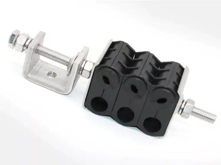 Stainless steel double hole fiber cable clamp hangers RF 1/2" feeder clamp 11 Stainless steel double hole fiber cable clamp hangers RF 1/2" feeder clamp 详情 05 1 Stainless steel double hole fiber cable clamp hangers RF 1/2" feeder clamp