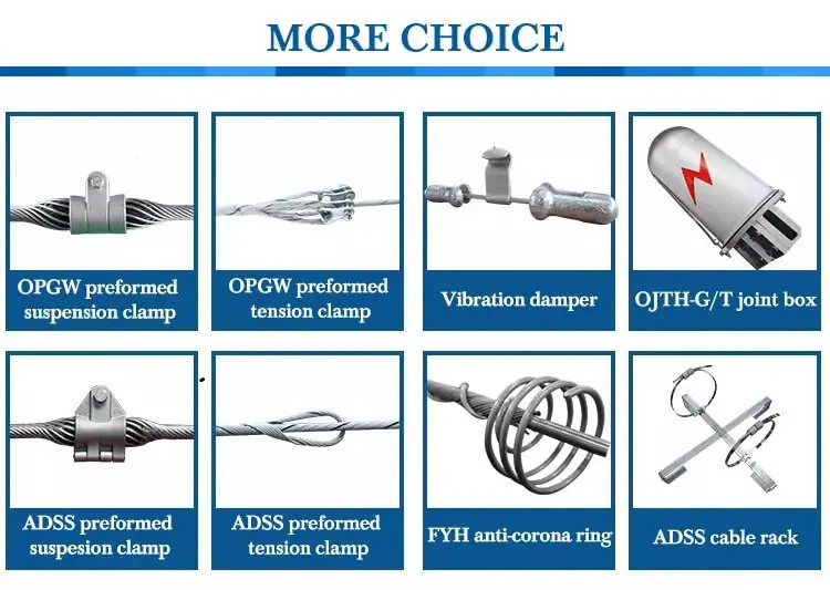 Factory Adss OPGW Fittings Accessories Preformed tension clamp Guy Grip Dead-end Tension Clamp with cheap price 13 Factory Adss OPGW Fittings Accessories Preformed tension clamp Guy Grip Dead-end Tension Clamp with cheap price 详情 07 3 Factory Adss OPGW Fittings Accessories Preformed tension clamp Guy Grip Dead-end Tension Clamp with cheap price