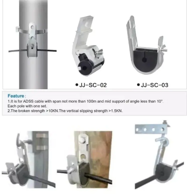 Down Lead Clamp is used for fixation of ADSS onto the pole /tower 16 Down Lead Clamp is used for fixation of ADSS onto the pole /tower 详情 10 1 Down Lead Clamp is used for fixation of ADSS onto the pole /tower
