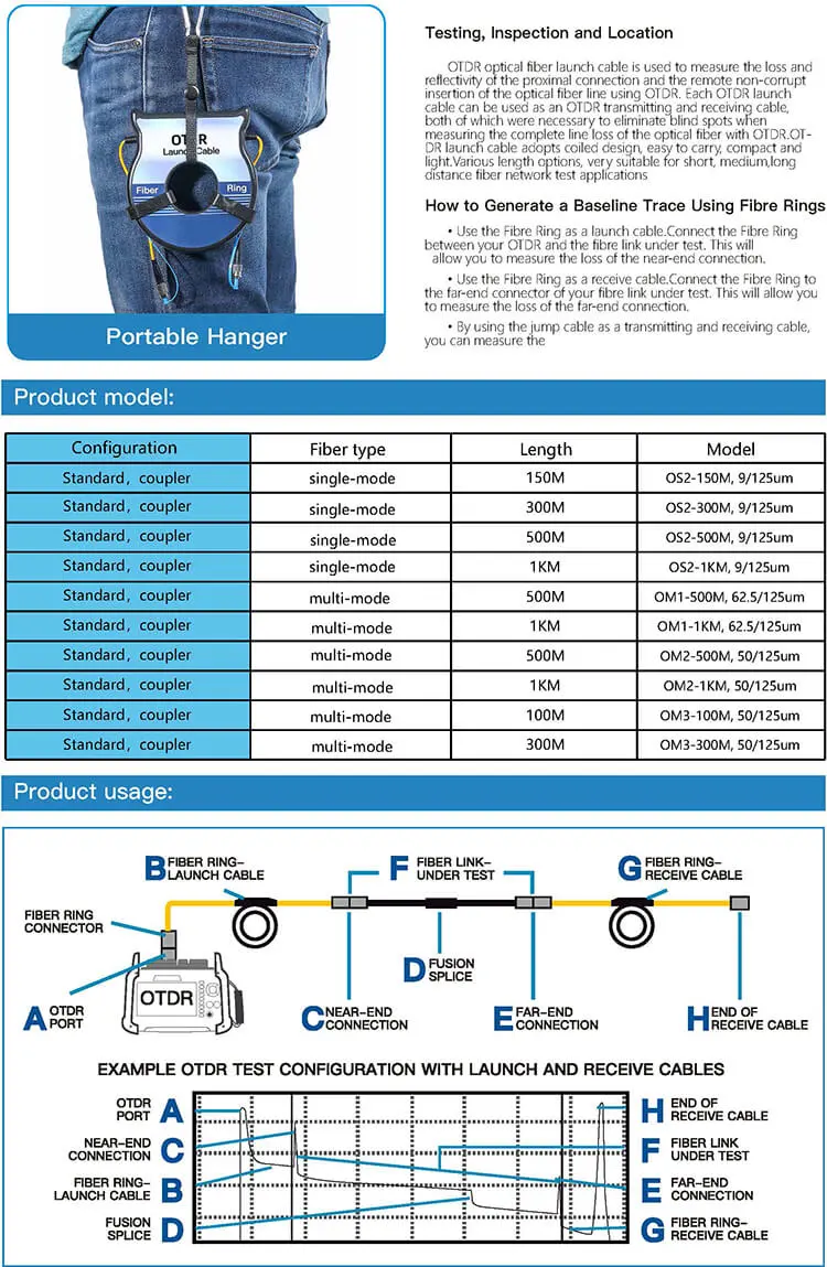 OTDR Dead OTDR fiber optic extension line test disk fiber circular fiber jumper box single multimode 500M1KM2KM