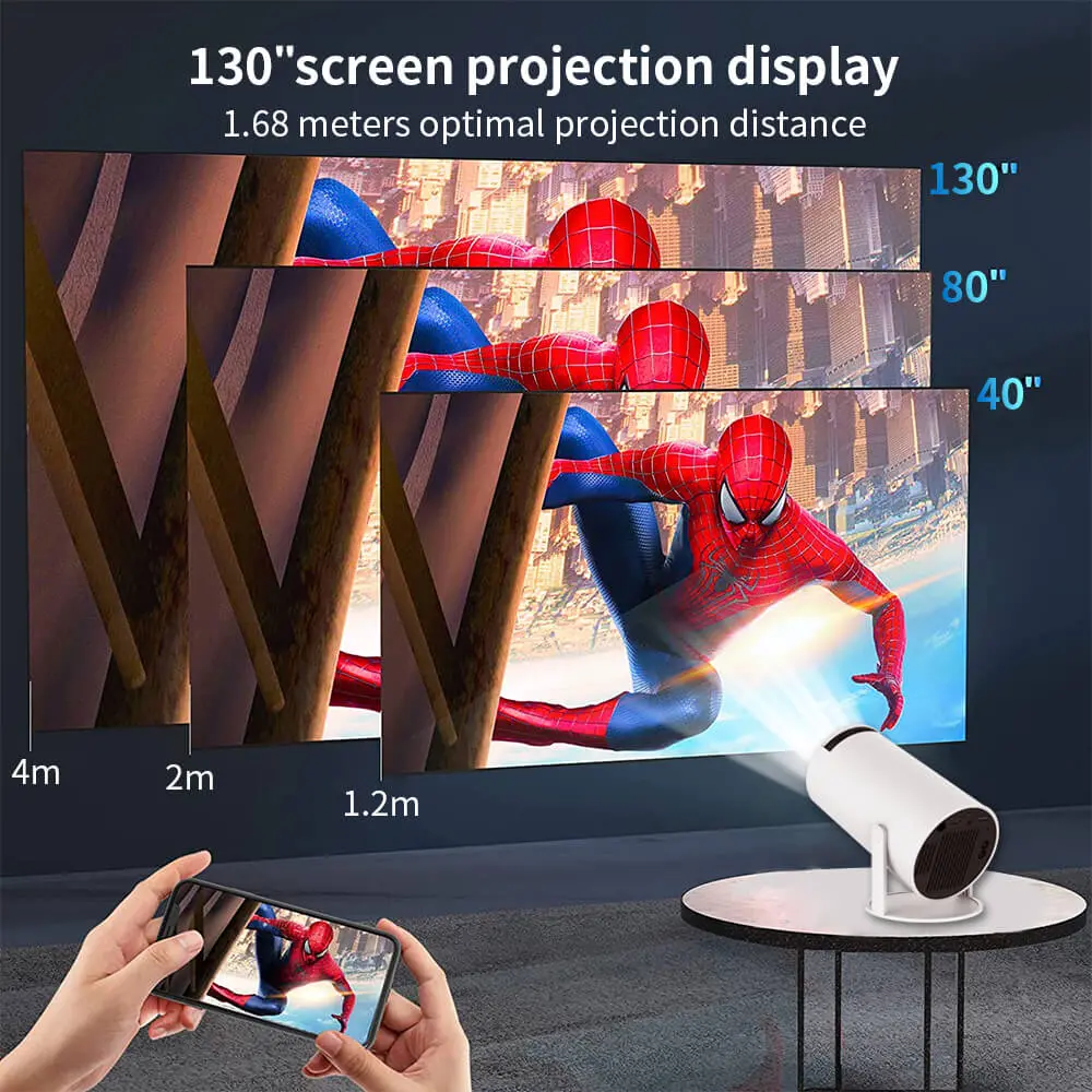 HY300 Mini Projector 2.4G 5G WiFi HD Portable Projector 180 Projection 4K Movie Home Theater Screen Mirror for Phone 11 HY300 Mini Projector 2.4G 5G WiFi HD Portable Projector 180 Projection 4K Movie Home Theater Screen Mirror for Phone HY300 projector 5 HY300 Mini Projector 2.4G 5G WiFi HD Portable Projector 180 Projection 4K Movie Home Theater Screen Mirror for Phone